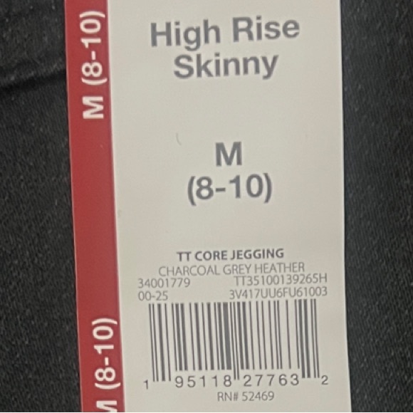 NWT Time and Tru Dark Gray Jeggings - Picture 2 of 3